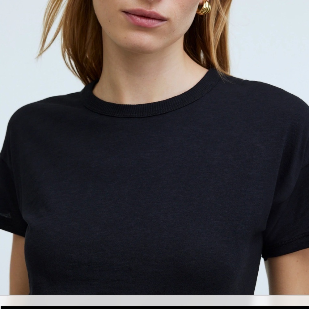 Madewell Black Slub Cotton Dolman Sleeve Tee XS - Picture 9 of 9